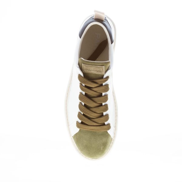PANCHIC uomo sneaker P01 in microfibra BIANCO più suede verde salvia - immagine 7
