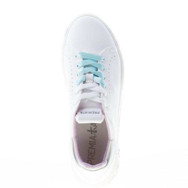 PREMIATA donna sneaker BELLE 6280 in pelle BIANCO con lacci in raso - immagine 7