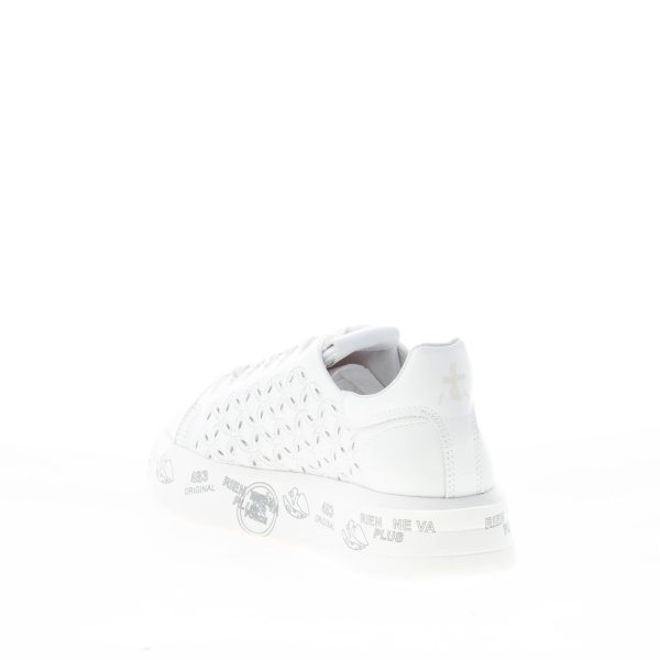 PREMIATA donna sneaker BELLE 6283 in pelle BIANCO con ricamo forato - immagine 4