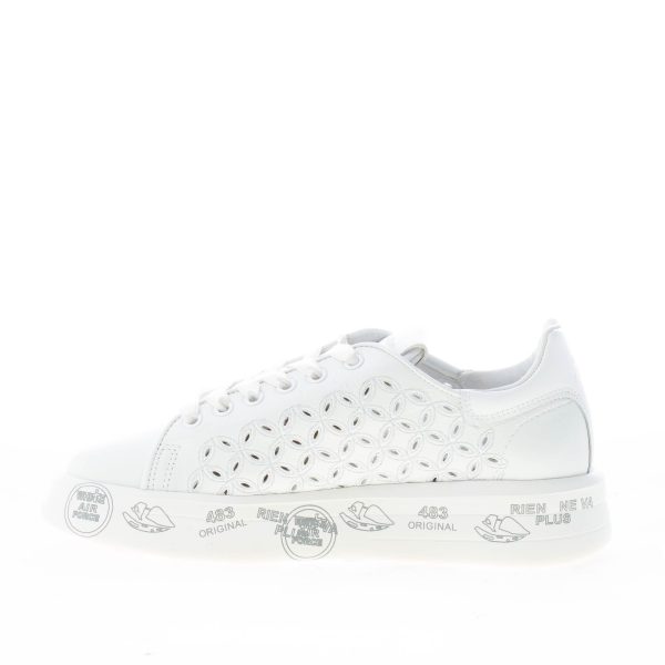 PREMIATA donna sneaker BELLE 6283 in pelle BIANCO con ricamo forato - immagine 5