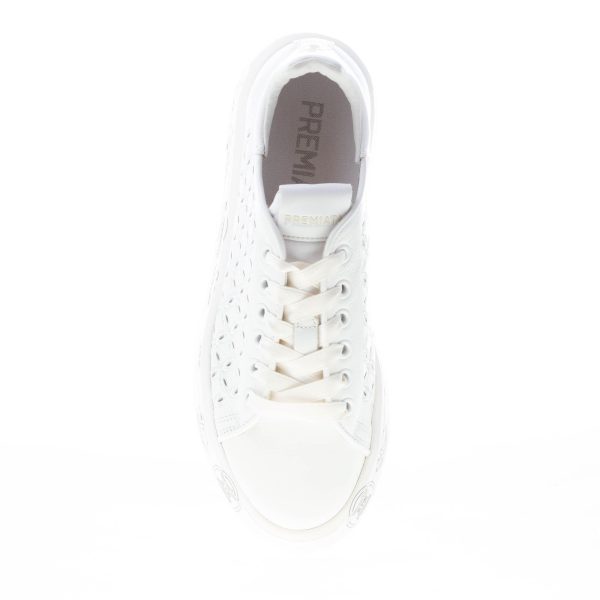 PREMIATA donna sneaker BELLE 6283 in pelle BIANCO con ricamo forato - immagine 7