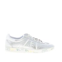 PREMIATA donna sneaker BONNIE 6272 in pelle laminata ARGENTO più bianco