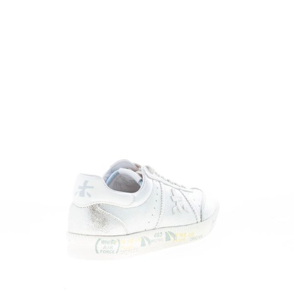 PREMIATA donna sneaker BONNIE 6272 in pelle laminata ARGENTO più bianco - immagine 3