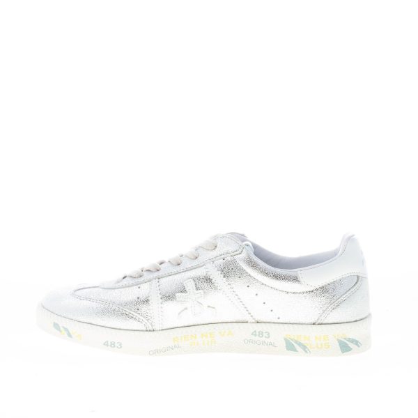 PREMIATA donna sneaker BONNIE 6272 in pelle laminata ARGENTO più bianco - immagine 5