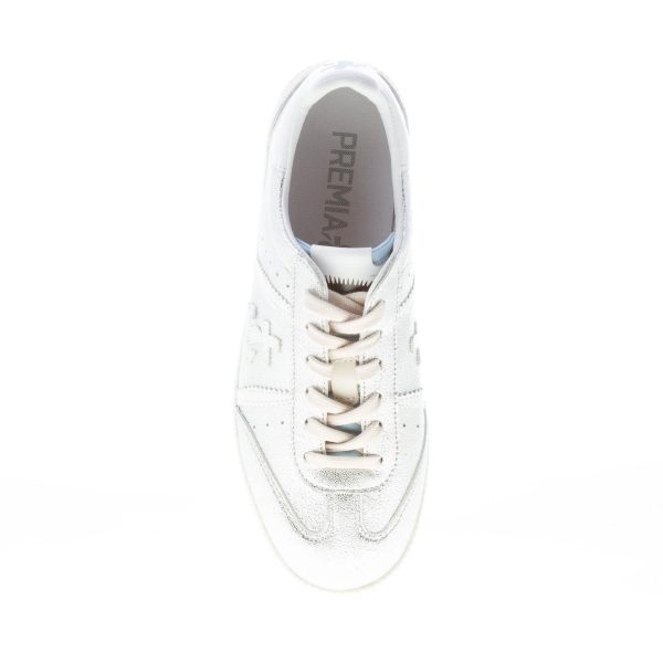 PREMIATA donna sneaker BONNIE 6272 in pelle laminata ARGENTO più bianco - immagine 7