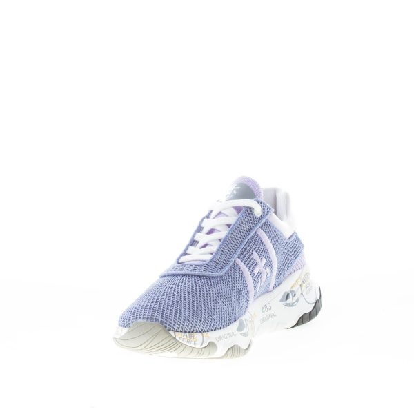 PREMIATA donna sneaker BUFF 5843 in tessuto tecnico a rete INDACO più lilla - immagine 6