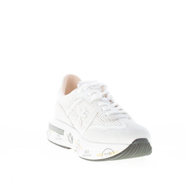 PREMIATA donna sneaker Cassie 6341 in camoscio e tessuto traforato BIANCO - immagine 2