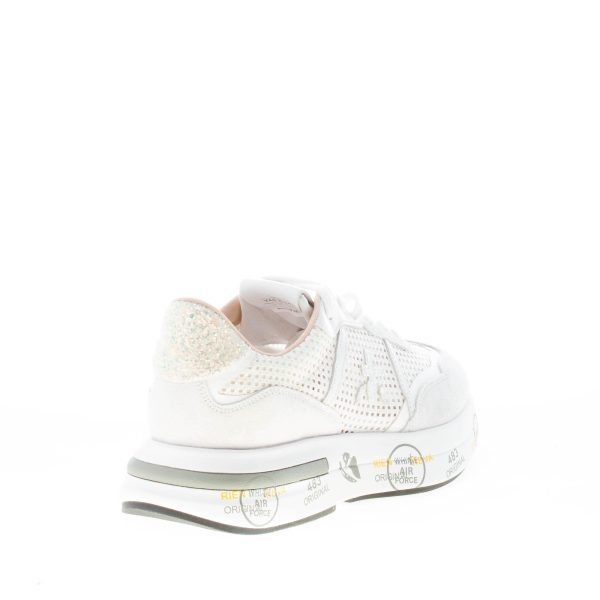 PREMIATA donna sneaker Cassie 6341 in camoscio e tessuto traforato BIANCO - immagine 3