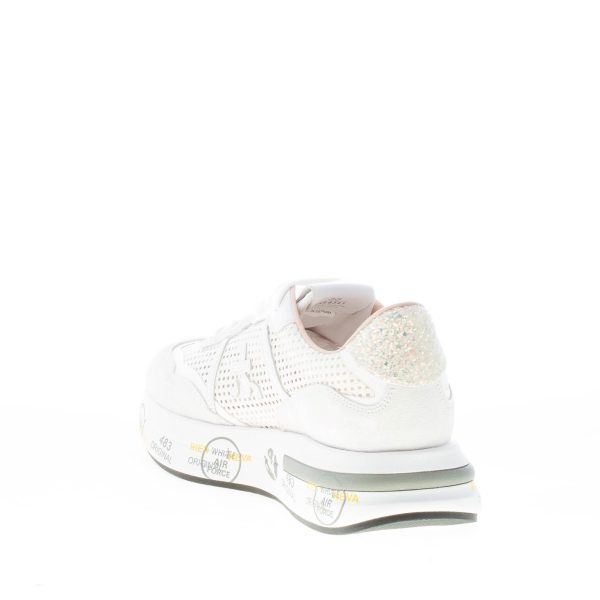 PREMIATA donna sneaker Cassie 6341 in camoscio e tessuto traforato BIANCO - immagine 4