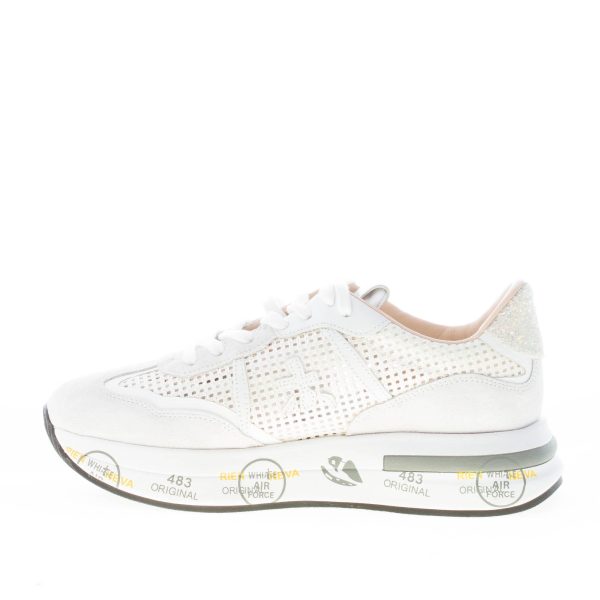 PREMIATA donna sneaker Cassie 6341 in camoscio e tessuto traforato BIANCO - immagine 5