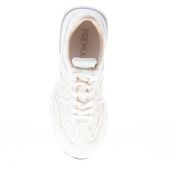PREMIATA donna sneaker Cassie 6341 in camoscio e tessuto traforato BIANCO - immagine 7