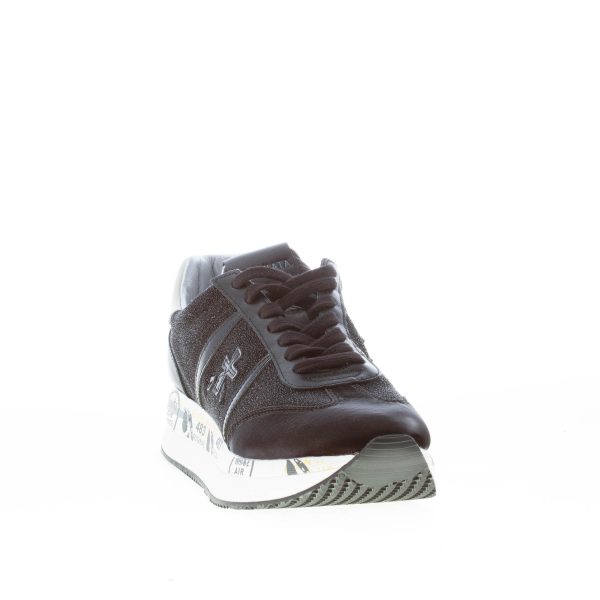 PREMIATA donna sneaker Conny 5329 in pelle a stampa micro-glitter NERO - immagine 2
