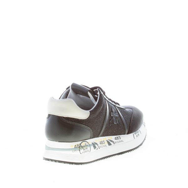 PREMIATA donna sneaker Conny 5329 in pelle a stampa micro-glitter NERO - immagine 3