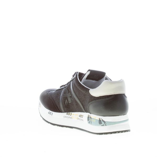 PREMIATA donna sneaker Conny 5329 in pelle a stampa micro-glitter NERO - immagine 4