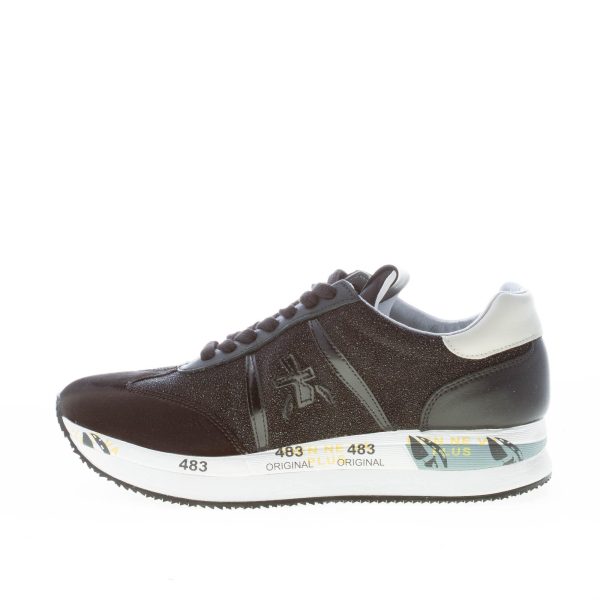 PREMIATA donna sneaker Conny 5329 in pelle a stampa micro-glitter NERO - immagine 5