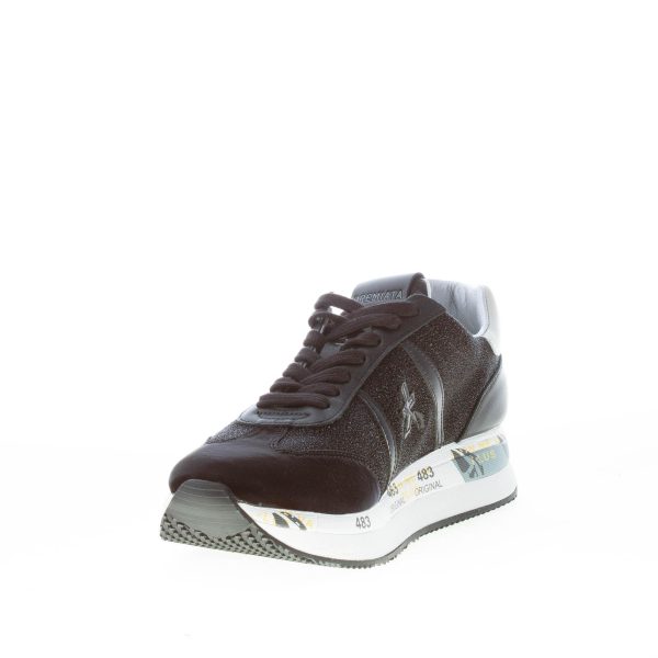 PREMIATA donna sneaker Conny 5329 in pelle a stampa micro-glitter NERO - immagine 6