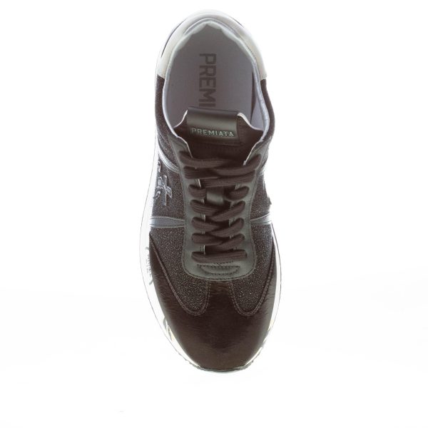 PREMIATA donna sneaker Conny 5329 in pelle a stampa micro-glitter NERO - immagine 7