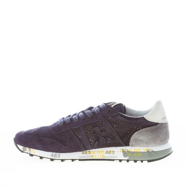 PREMIATA uomo sneaker Eric 6142 in camoscio traforato BLU più grigio - immagine 5