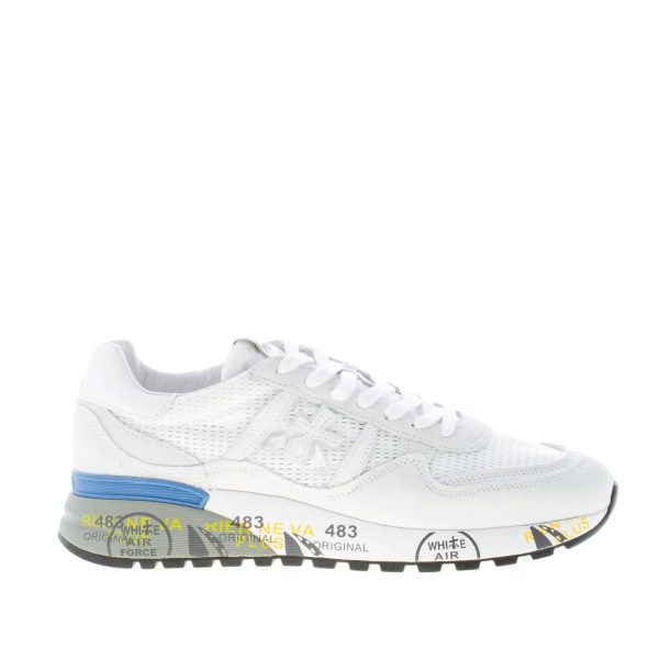 PREMIATA uomo sneaker Landeck 6213 in camoscio e tessuto a rete BIANCO