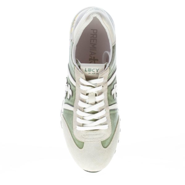 PREMIATA uomo sneaker Lucy 6147 in tessuto delavè VERDE e camoscio GRIGIO - immagine 7