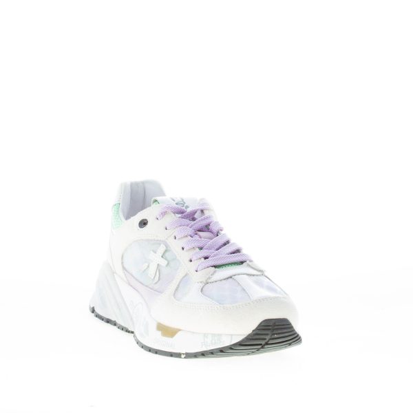 PREMIATA donna sneaker MASE 6255 in camoscio BEIGE e tessuto trasparente - immagine 2