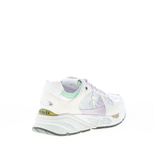PREMIATA donna sneaker MASE 6255 in camoscio BEIGE e tessuto trasparente - immagine 3