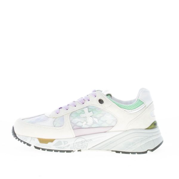 PREMIATA donna sneaker MASE 6255 in camoscio BEIGE e tessuto trasparente - immagine 5