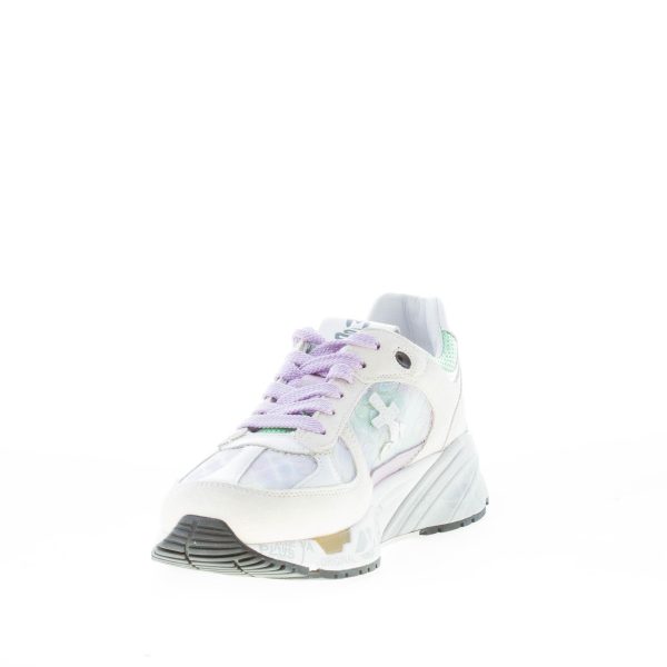 PREMIATA donna sneaker MASE 6255 in camoscio BEIGE e tessuto trasparente - immagine 6