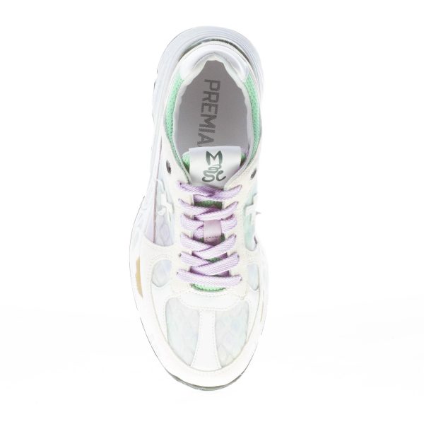 PREMIATA donna sneaker MASE 6255 in camoscio BEIGE e tessuto trasparente - immagine 7