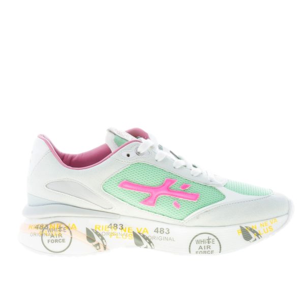 PREMIATA donna sneaker Moerun 6339 in camoscio e tessuto GRIGIO e VERDE