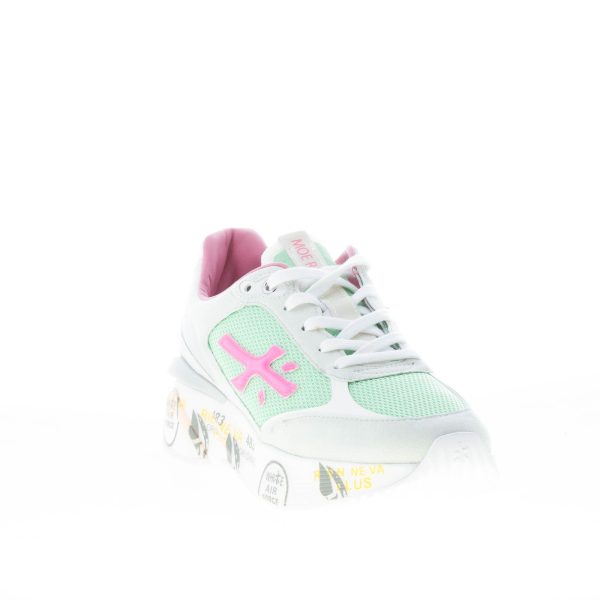 PREMIATA donna sneaker Moerun 6339 in camoscio e tessuto GRIGIO e VERDE - immagine 2