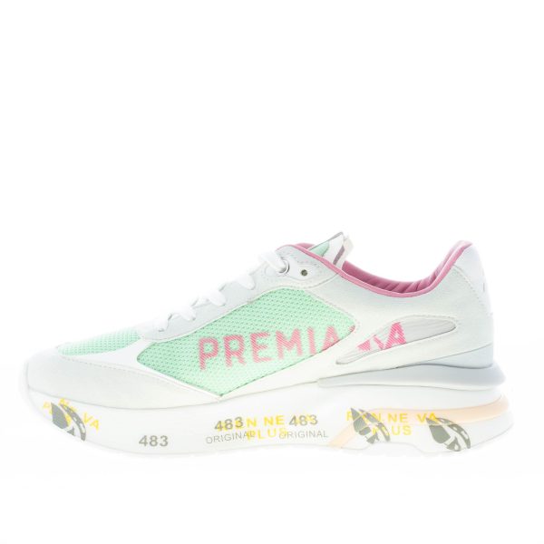PREMIATA donna sneaker Moerun 6339 in camoscio e tessuto GRIGIO e VERDE - immagine 5