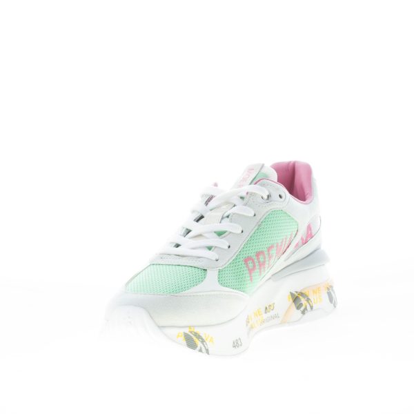 PREMIATA donna sneaker Moerun 6339 in camoscio e tessuto GRIGIO e VERDE - immagine 6
