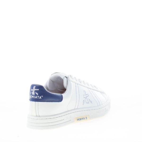 PREMIATA uomo sneaker RUSSELL 6274 in pelle BIANCO più blu - immagine 3