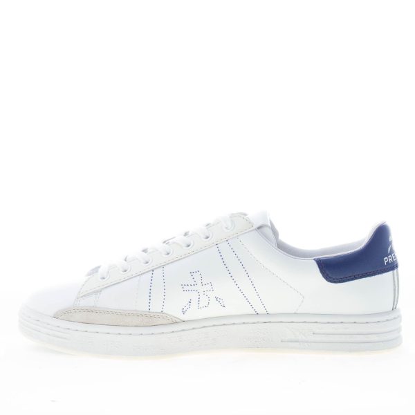PREMIATA uomo sneaker RUSSELL 6274 in pelle BIANCO più blu - immagine 5