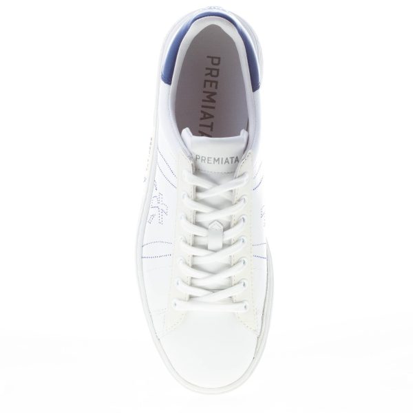 PREMIATA uomo sneaker RUSSELL 6274 in pelle BIANCO più blu - immagine 7