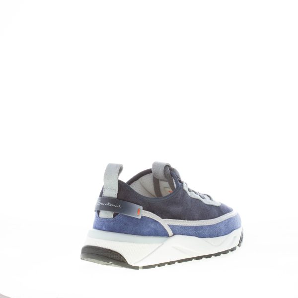 SANTONI uomo sneaker Innova in camoscio BLU AZZURRO - immagine 3