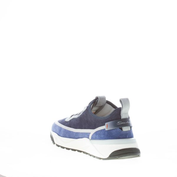 SANTONI uomo sneaker Innova in camoscio BLU AZZURRO - immagine 4