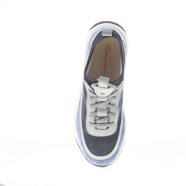 SANTONI uomo sneaker Innova in camoscio BLU AZZURRO - immagine 7