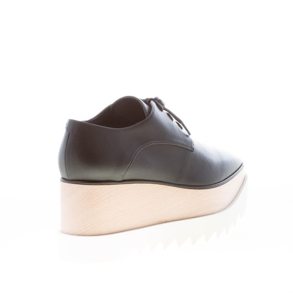STELLA McCARTNEY donna scarpa stringata Elyse in alter nappa NERO con platform. Zeppa 8,5 cm - immagine 3