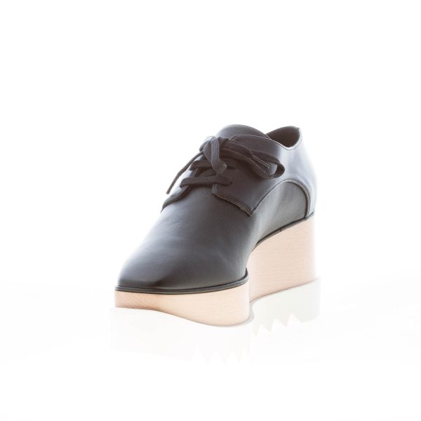 STELLA McCARTNEY donna scarpa stringata Elyse in alter nappa NERO con platform. Zeppa 8,5 cm - immagine 6