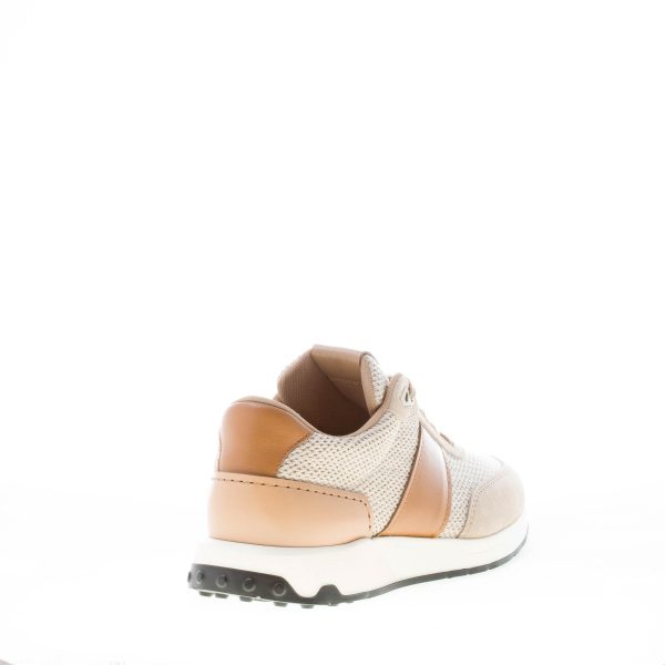 TOD'S uomo sneaker Running in camoscio e tessuto tecnico a rete BEIGE più cuoio - immagine 3
