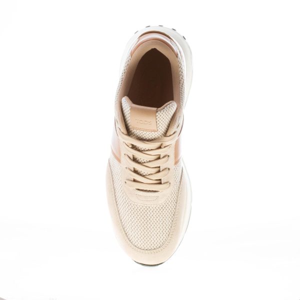 TOD'S uomo sneaker Running in camoscio e tessuto tecnico a rete BEIGE più cuoio - immagine 7