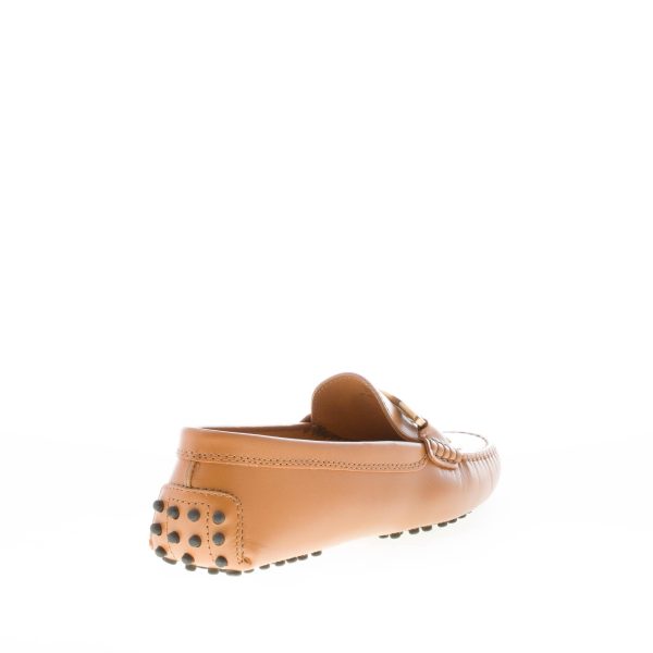 TOD'S donna mocassino Gommino Kate in pelle CUOIO con accessorio catena oro. Suola gommini - immagine 3