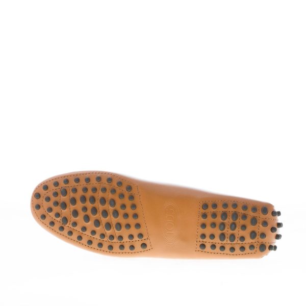 TOD'S donna mocassino Gommino Kate in pelle CUOIO con accessorio catena oro. Suola gommini - immagine 8