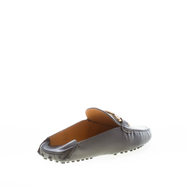 TOD'S donna sabot Gommino in pelle NERO con catena oro forata. Suola gommini - immagine 3
