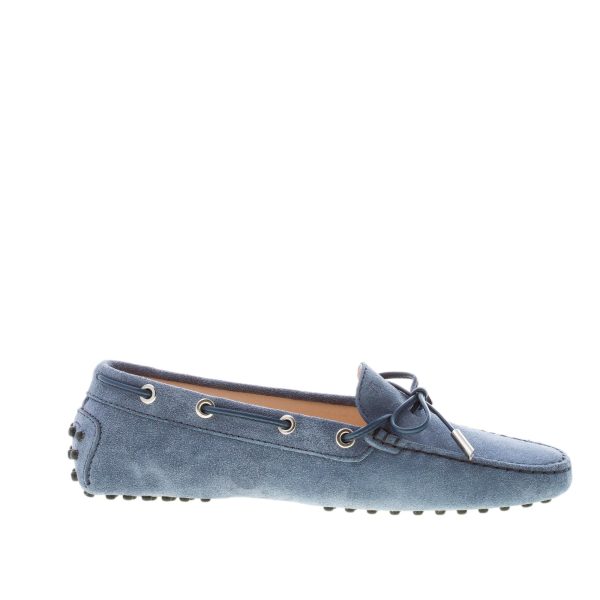 TOD'S donna mocassino gommini in camoscio AVIO con laccetto
