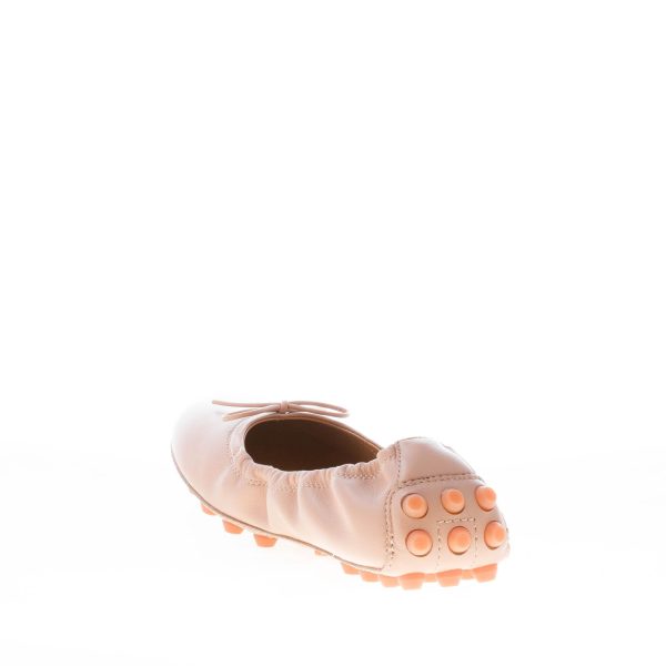TOD'S donna ballerina Bubble in pelle BEIGE con fiocco. Suola gommini - immagine 4