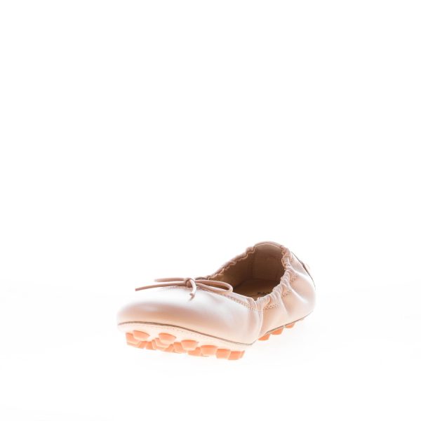TOD'S donna ballerina Bubble in pelle BEIGE con fiocco. Suola gommini - immagine 6