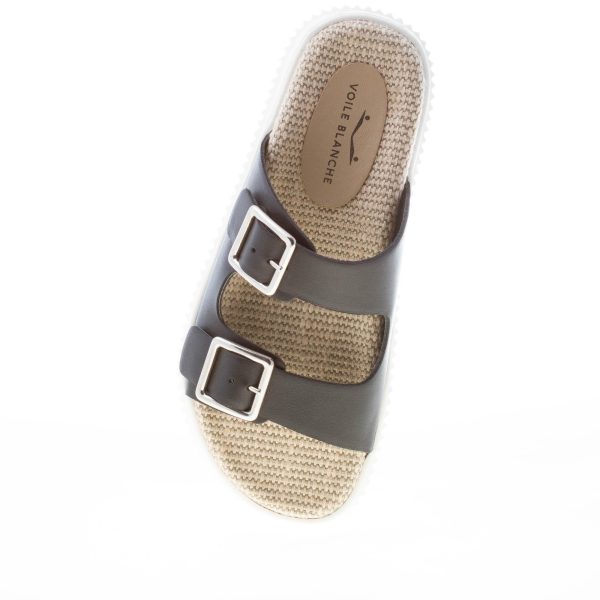 VOILE BLANCHE donna sandalo slide Lisa 16 in pelle NERO con doppio cinturino e fibbie. Tacco 4 cm - immagine 7